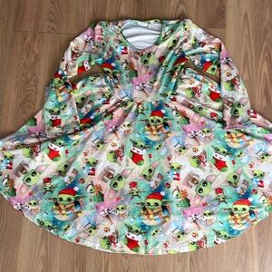 Grogu Christmas Twirl Dress